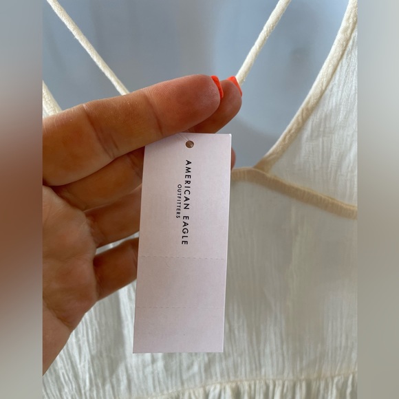 New American Eagle Outfitters Lightweight Lace Panels Straps Cross back Tunic XS - Picture 3 of 13